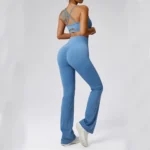 Sweltering - Set Yoga 2 Pezzi Nude Feeling per Donna con Reggiseno Push Up e Leggings a Vita Alta, Abbigliamento Sportivo per Fitness, Running e Allenamento - immagine 2