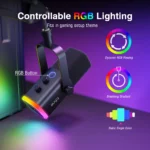Kit Microfono da Gioco FIFINE XLR/USB con Supporto Muto, RGB, e Braccio per Cuffie – Microfono Dinamico per PC e PS5/4 con Mixer Amplificatore AM8T - immagine 4
