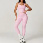 Sweltering - Set Yoga Donna 2 Pezzi con Top Push-Up e Leggings a Vita Alta - immagine 2