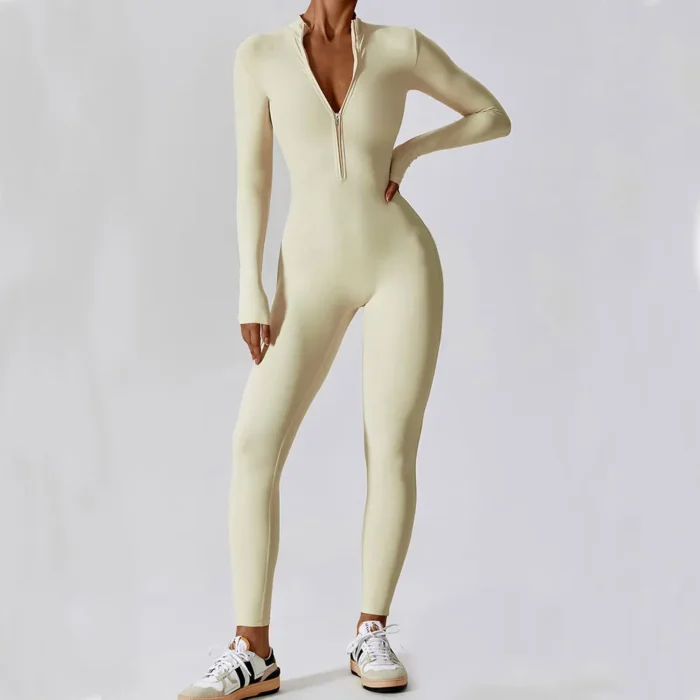 Sweltering - Tuta Yoga con Cerniera a Maniche Lunghe per Allenamento e Fitness - immagine 4