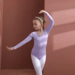 Costume da Balletto per Ragazze – Body con Manica Lunga/Corta in Cotone, Perfetto per Danza e Ginnastica - immagine 4
