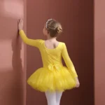 Tutu da Balletto per Ragazze con Maniche Corte/Lunghe – Abito da Danza in Tulle con Fiocco per Ginnastica e Festa di Compleanno - immagine 5