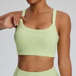 Sweltering - Reggiseno Sportivo Elastico a Forma di U per Donna, Push Up, Antiurto, Asciugatura Rapida per Yoga, Fitness e Corsa - immagine 2