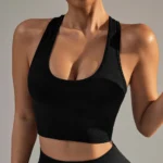 Reggiseno Sportivo Senza Cuciture - Top da Palestra ad Alta Intensità, Corsa, Yoga e Allenamento, Gilet Fitness Antiurto a Costine - immagine 5