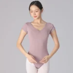 Body da Balletto per Donna – Manica Corta, Colori Solidi, Perfetto per Danza e Ginnastica - immagine 2