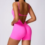 Hearuisavy - V Back Tuta Intera Donna, Tuta Sportiva Elasticizzata per Yoga, Fitness e Allenamento - immagine 3