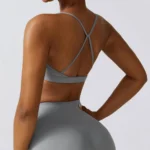 Sweltering - Set Yoga Donna 2 Pezzi Senza Cuciture con Reggiseno Sportivo e Leggings a Vita Alta - immagine 4