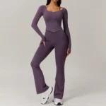 Sweltering - Set da Yoga 2 Pezzi Donna con Reggiseno a Maniche Lunghe e Leggings a Vita Alta per Allenamento Fitness - immagine 3