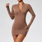Sweltering - Tuta Yoga Donna a Maniche Lunghe con Cerniera e Design Push-Up - immagine 2