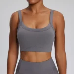 Sweltering - Reggiseno Sportivo Elastico a Forma di U per Donna, Push Up, Antiurto, Asciugatura Rapida per Yoga, Fitness e Corsa - immagine 5
