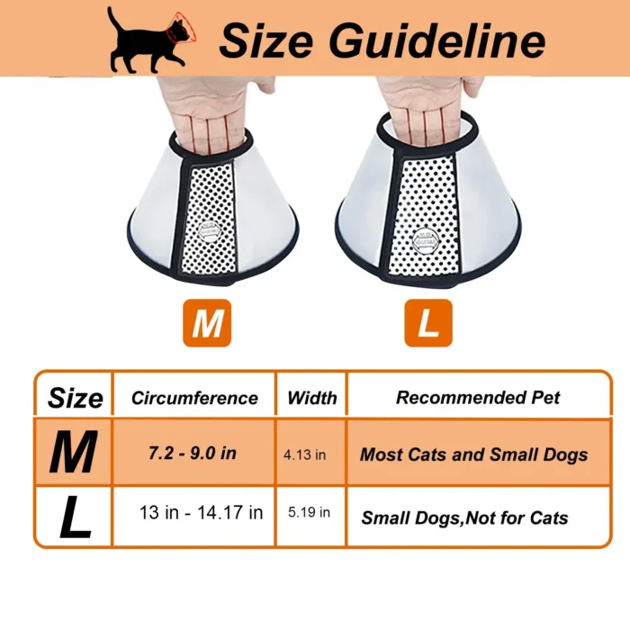 Elizabeth Circle Pet Cover Protettiva per Cani e Gatti - Collare Anti-Morso per Animali, Accessorio per Gattini - immagine 3