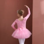 Tutu da Balletto per Ragazze con Maniche Corte/Lunghe – Abito da Danza in Tulle con Fiocco per Ginnastica e Festa di Compleanno - immagine 6