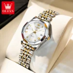 OLEVS – Orologio da Donna Elegante in Acciaio Inossidabile con Quadrante Rhombus Mirror - immagine 5