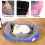 ComfyNest™ - Cuccia Quadrata in Peluche per Cani e Gatti, Lavabile e Impermeabile - immagine 4