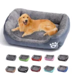ComfyNest™ - Cuccia Quadrata in Peluche per Cani e Gatti, Lavabile e Impermeabile