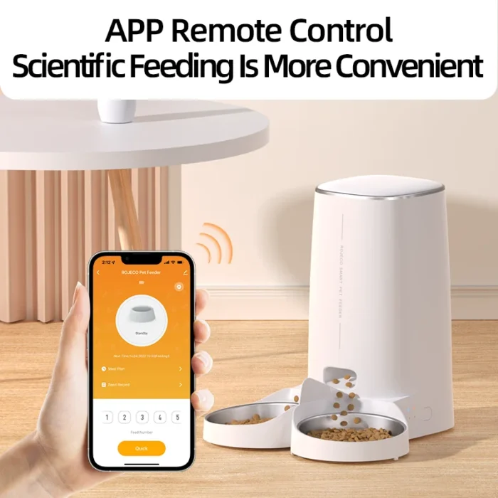 ROJECO SmartFeeder™ 4L - Dispenser Automatico WiFi per Cani e Gatti - immagine 3