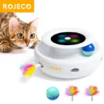 ROJECO ChaseBall™ - Giocattolo Interattivo 2 in 1 con Piuma Rotante per Gatti