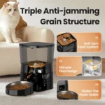 ROJECO Automatic Pet Feeder Button Version Auto Cat Food Dispenser Accessories Smart Control Pet Feeder For Cats Dog Dry Food - immagine 3