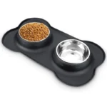 StayPut™ - Doppia Ciotola Antiscivolo con Tappetino in Silicone per Cani e Gatti