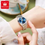 OLEVS – Orologio da Donna Elegante in Acciaio Inossidabile con Quadrante Rhombus Mirror - immagine 3