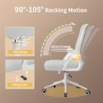 Naspaluro - Sedia da Ufficio Ergonomica con Braccioli Ribaltabili e Supporto Lombare - immagine 5