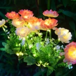 DBF – Luci Solari LED a Fiore di Neve per Giardino, IP65 Impermeabili (Set da 3 Pezzi)