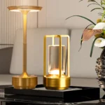 DBF – Lampada da Tavolo a LED Ricaricabile in Alluminio e Cristallo con Controllo Touch