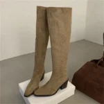 Eilyken – Stivali Vintage Over-the-Knee, Punta Affusolata, Tacco Quadrato, Perfetti per Autunno & Inverno - immagine 2