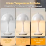 DBF – Lampada da Tavolo a LED a Forma di Fungo, Dimmerabile e Ricaricabile USB - immagine 4
