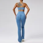 MIKETI – Set Sportivo Donna 2 Pezzi con Pantaloni Svasati e Top Smanicato, Traspirante e Quick-Dry - immagine 6