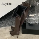 Eilyken – Stivali Over-the-Knee Bianchi con Tacco Stiletto & Punta a Punta