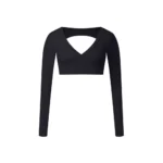 MIKETI – Top Yoga Donna a Maniche Lunghe Crop Push-Up, Traspirante e Quick-Dry - immagine 6