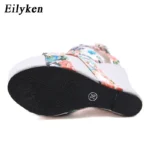 Eilyken – Sandali Estivi con Zeppa e Plateau in Seta Stampata - immagine 4