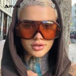 Arvin – Occhiali da Sole Monopezzo Oversize Y2K con Montatura Flat Top UV400
