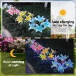 DBF – Lanterna Solare a Fiori di Giglio con LED (7 Teste) per Decorazione Giardino - immagine 6