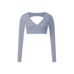 MIKETI – Top Yoga Donna a Maniche Lunghe Crop Push-Up, Traspirante e Quick-Dry - immagine 5
