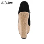 Eilyken – Sandali con Zeppa in Sughero e Punta Tonda con Zip, Stile Mules - immagine 4