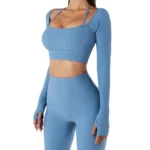 MIKETI – Tuta Fitness Donna a Maniche Lunghe con Imbottitura, Traspirante e Ad Asciugatura Rapida - immagine 5