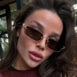 Arvin – Occhiali da Sole Rettangolari con Mezza Montatura in Metallo, Look Vintage Minimal - immagine 4