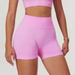 MIKETI – Pantaloncini Sportivi Donna Senza Cuciture a Vita Alta, Traspiranti per Yoga e Allenamento - immagine 2