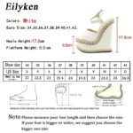 Eilyken – Sandali con Zeppa e Plateau, Punta Aperta & Cinturino alla Caviglia - immagine 6