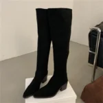 Eilyken – Stivali Vintage Over-the-Knee, Punta Affusolata, Tacco Quadrato, Perfetti per Autunno & Inverno - immagine 3