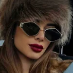 Arvin – Occhiali da Sole Poligonali in Metallo Stile Punk con Lenti UV400 - immagine 2