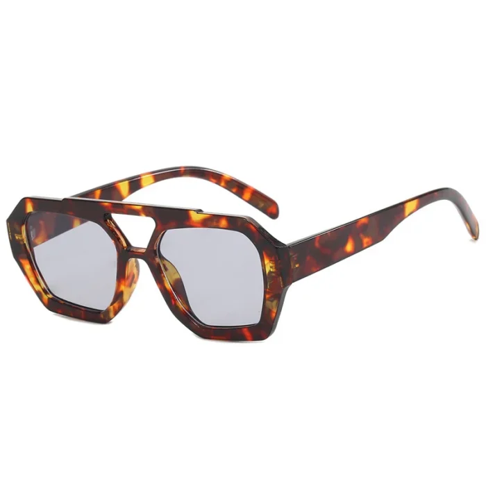 Arvin – Occhiali da Sole Retrò Oversize con Doppio Ponte e Lenti Sfumate UV400 - immagine 4
