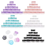 MiniGlow – Set 10 Barattolini Cosmetici Vuoti da 2g a 20g con Coperchi Colorati per Crema Viso e Balsamo Labbra - immagine 2