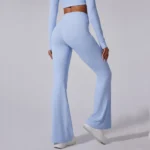 MIKETI – Leggings Svasati a Vita Alta con Tasche, Controllo Pancia e Gamba Larga - immagine 2