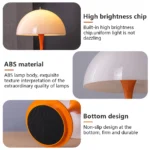 DBF – Lampada da Tavolo a LED a Forma di Fungo, Dimmerabile e Ricaricabile USB - immagine 6