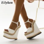 Eilyken – Sandali con Zeppa e Plateau, Punta Aperta & Cinturino alla Caviglia - immagine 3