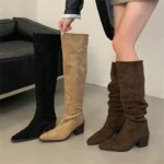 Eilyken – Stivali Vintage Over-the-Knee, Punta Affusolata, Tacco Quadrato, Perfetti per Autunno & Inverno - immagine 5