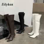 Eilyken – Stivali Over-the-Knee Bianchi con Tacco Stiletto & Punta a Punta - immagine 4